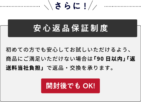 さらに安心返品保証制度