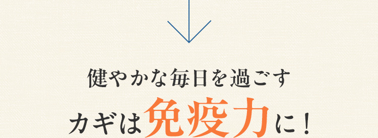 健やかな毎日を過ごすカギは免疫力に！