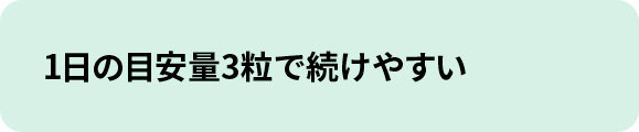 1日の目安量3粒で続けやすい