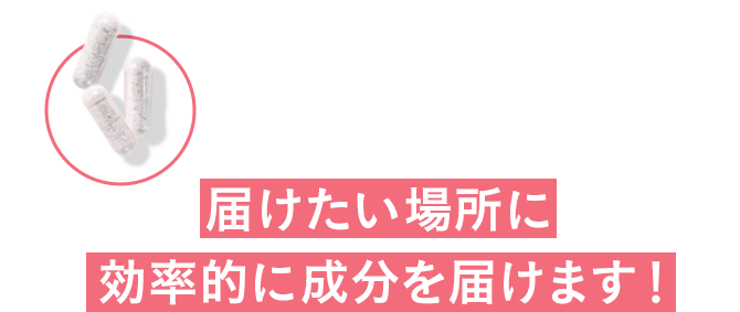 届けたい場所に 効率的に成分を届けます！