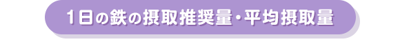 1日の鉄の摂取推奨量・平均摂取量