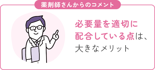 必要量を適切に配合している点は、大きなメリット
