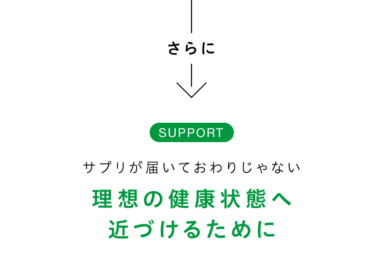 さらにサプリが届いておわりじゃない理想の健康状態へ近づけるために