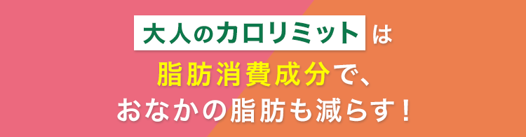 大人のカロリミットだけの脂肪消費成分で、おなかの脂肪も減らす！