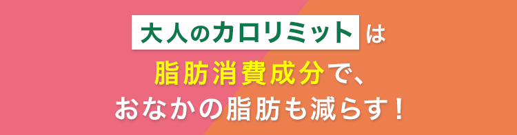 大人のカロリミットは脂肪消費成分で、おなかの脂肪も減らす！