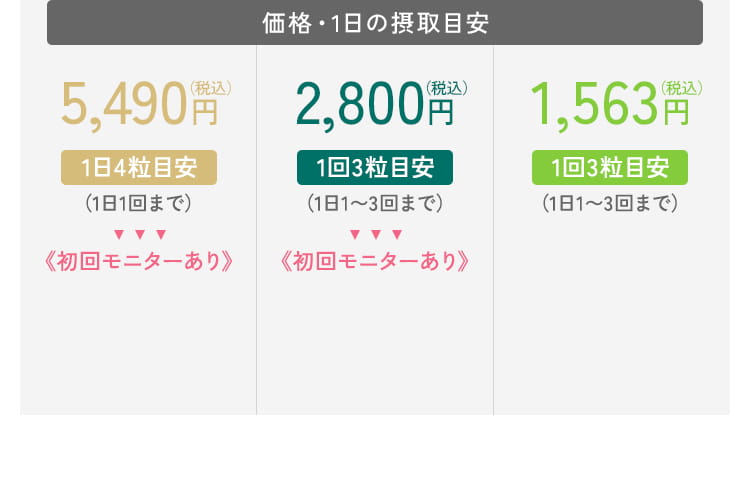 価格・1日の摂取目安