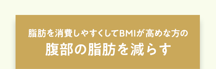 脂肪を消費しやすくしてBMIが高めな方の腹部の脂肪を減らす