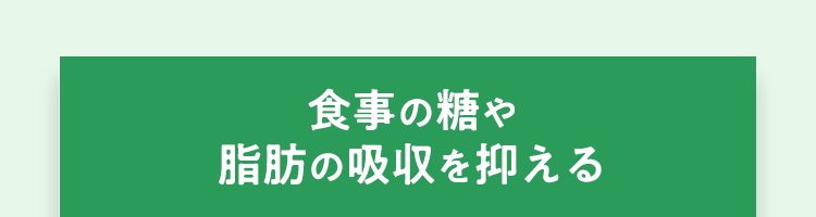 食事の糖や脂肪の吸収を抑える