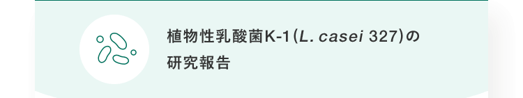 植物性乳酸菌K-1(L. casei 327)の研究報告