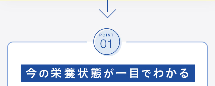POINT 01 今の栄養状態が一目でわかる