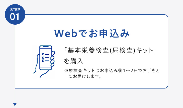 STEP01 Webでお申込み 「基本栄養検査(尿検査)キット」を購入