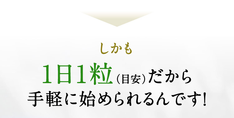 しかも 1日1粒（目安）だから手軽に始められるんです！
