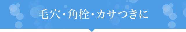 毛穴・角栓・カサつきに