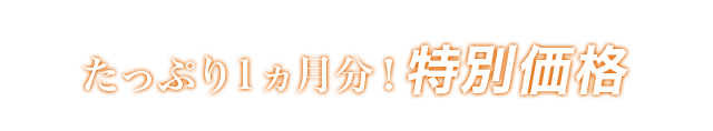 たっぷり1ヵ月分！特別価格