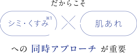 だからこそ シミ・くすみ※1×肌あれ への同時アプローチ が重要