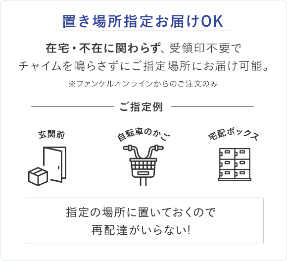 置き場所指定お届けOK