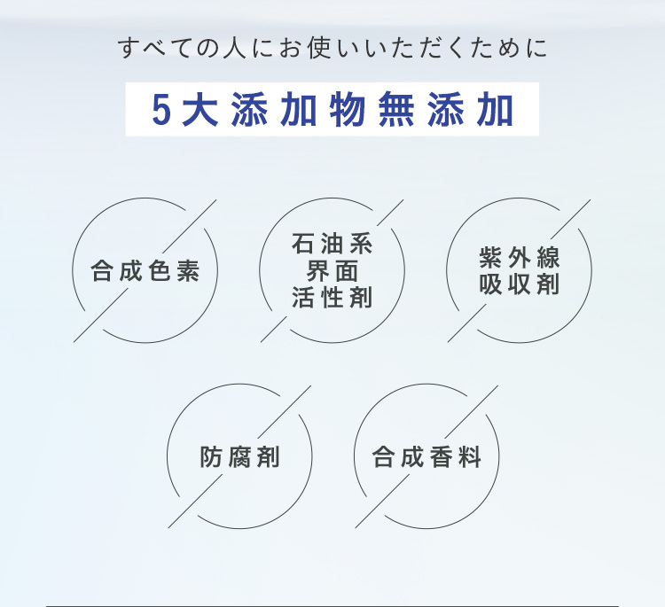 すべての人にお使いいただくために5大添加物無添加