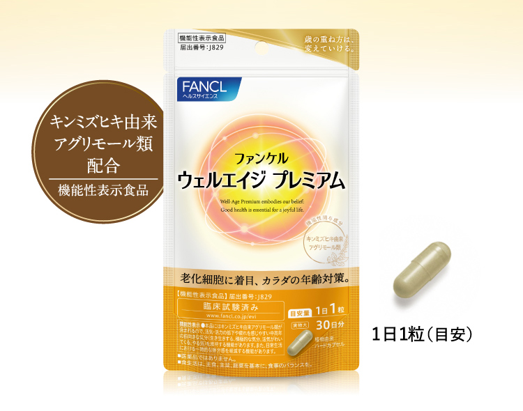 キンミズヒキ由来アグリモール類配合機能性表示食品 1日１粒（目安）