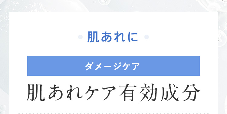 肌あれに ダメージケア 肌あれケア有効成分