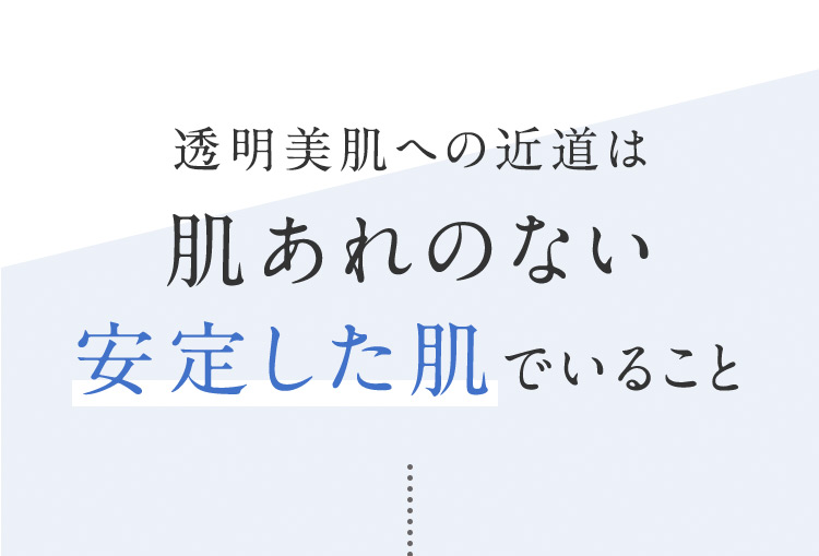 透明美肌への近道は肌あれのない安定した肌でいること