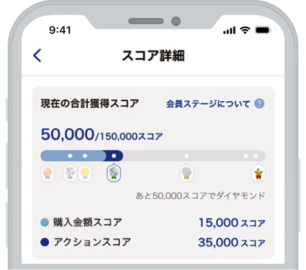 アプリ上でのスコア詳細画面の例