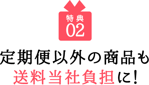 02 定期便以外の商品も送料当社負担に！