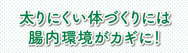 太りにくい体づくりには腸内環境がカギに！