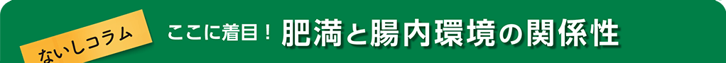 ないしコラム ここに着目!肥満と腸内環境の関係性