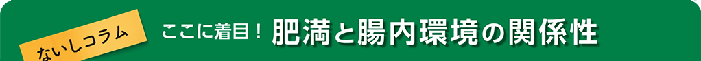 ないしコラム ここに着目！肥満と腸内環境の関係性