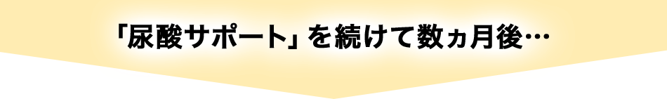 「尿酸サポート」を続けて数ヵ月後…