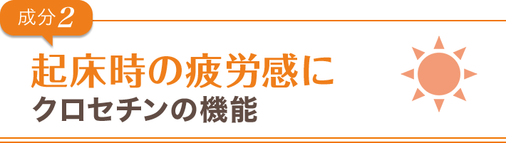 成分2起床時の疲労感にクロセチンの機能