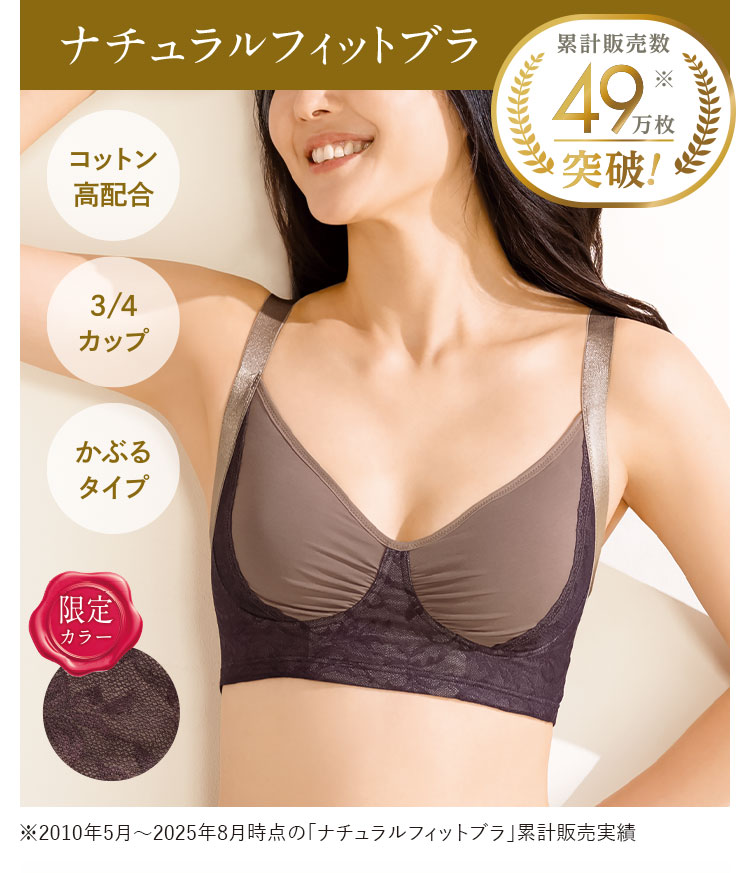 ナチュラルフィットブラ ※2010年5月~2025年8月時点の「ナチュラルフィットブラ」累計販売実績