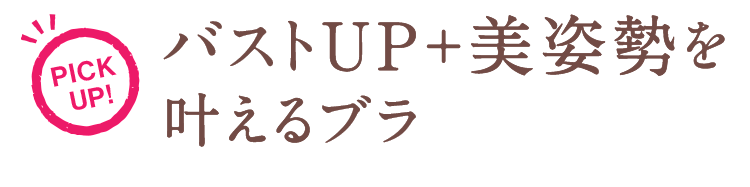 PICK  UP!バストUP＋美姿勢を叶えるブラ