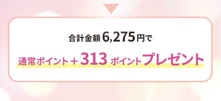 合計金額6,275円で通常ポイント＋313ポイントプレゼント