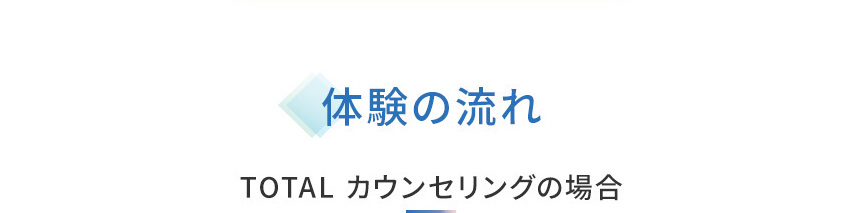 体験の流れTOTAL カウンセリングの場合