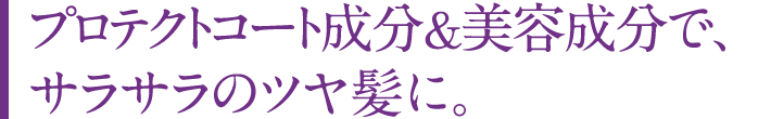 プロテクトコート成分&美容成分で、サラサラのツヤ髪に。