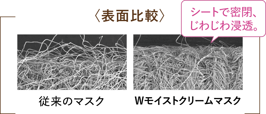表面比較/従来のマスク/Wモイストクリームマスク