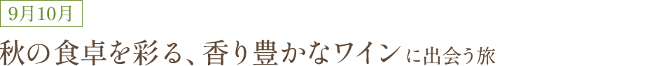 9月10月 秋の食卓を彩る、香り豊かなワイン旅